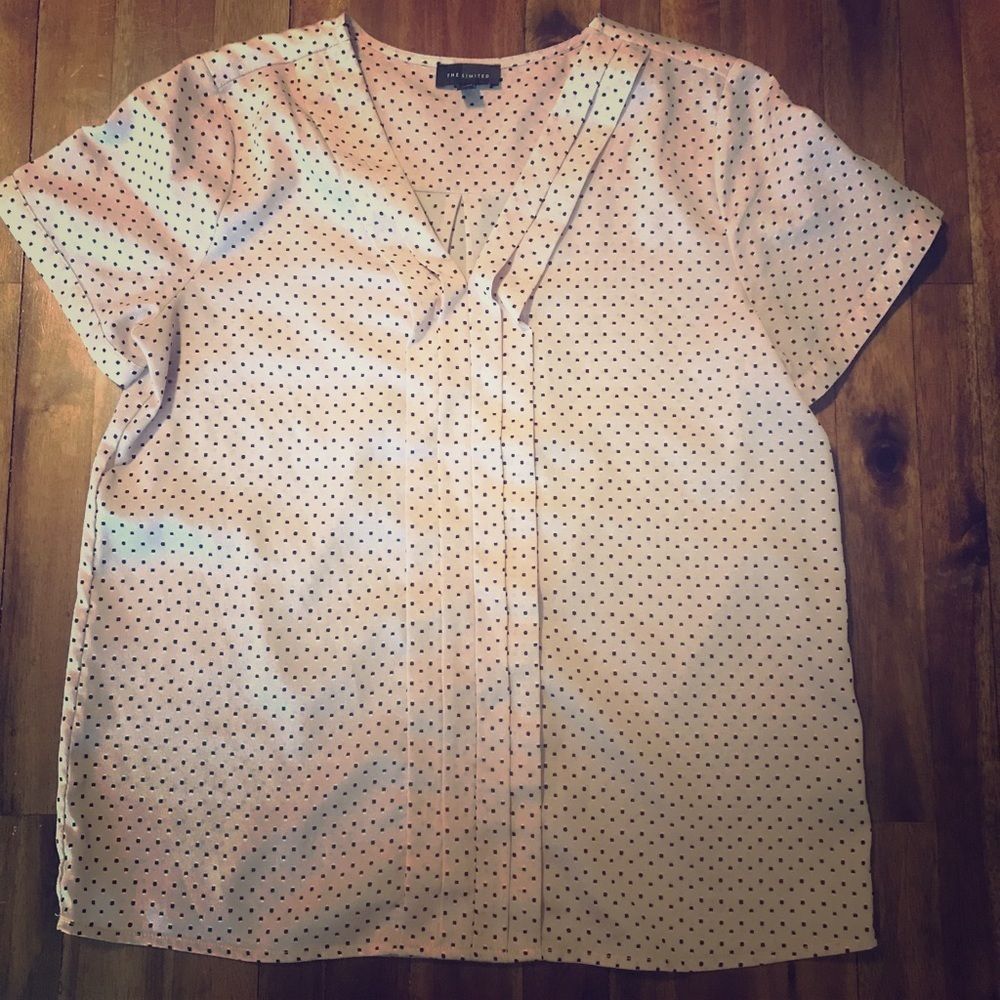 The Limited blush pink and black blouse size small